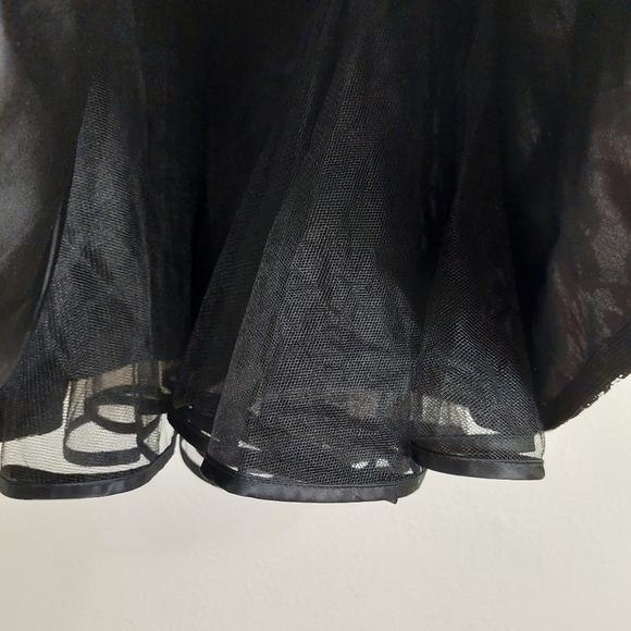 Betsy & Adam Black Sequin Short Puff sleeve Tulle Prom Cocktail Dress Sz 13 VTG - Picture 10 of 16